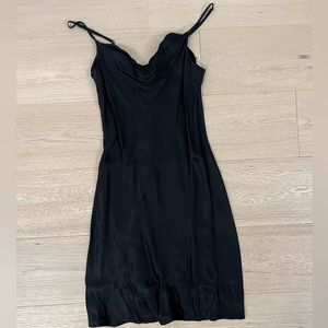 Short black silk dress, size small